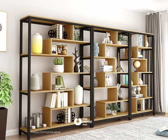 Kệ gỗ trang trí phòng khách đẹp
