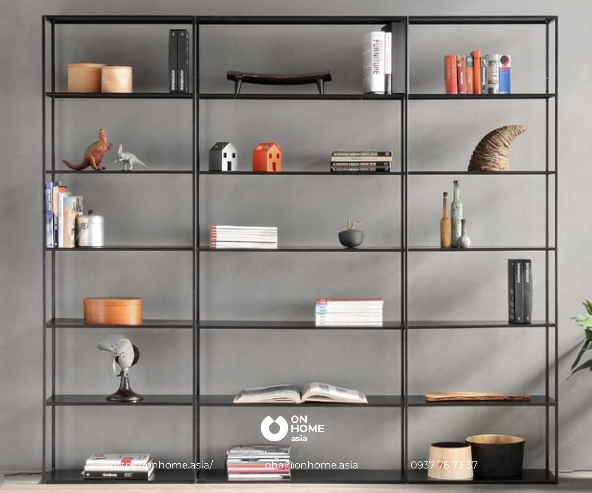 Kệ sắt trang trí phòng khách đơn giản mà đẹp