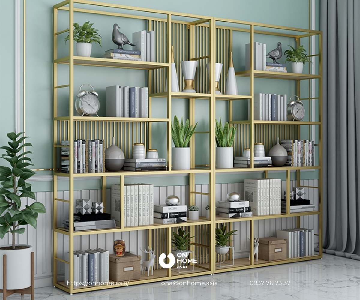 Kệ trang trí phòng ngủ hiện đại sang trọng