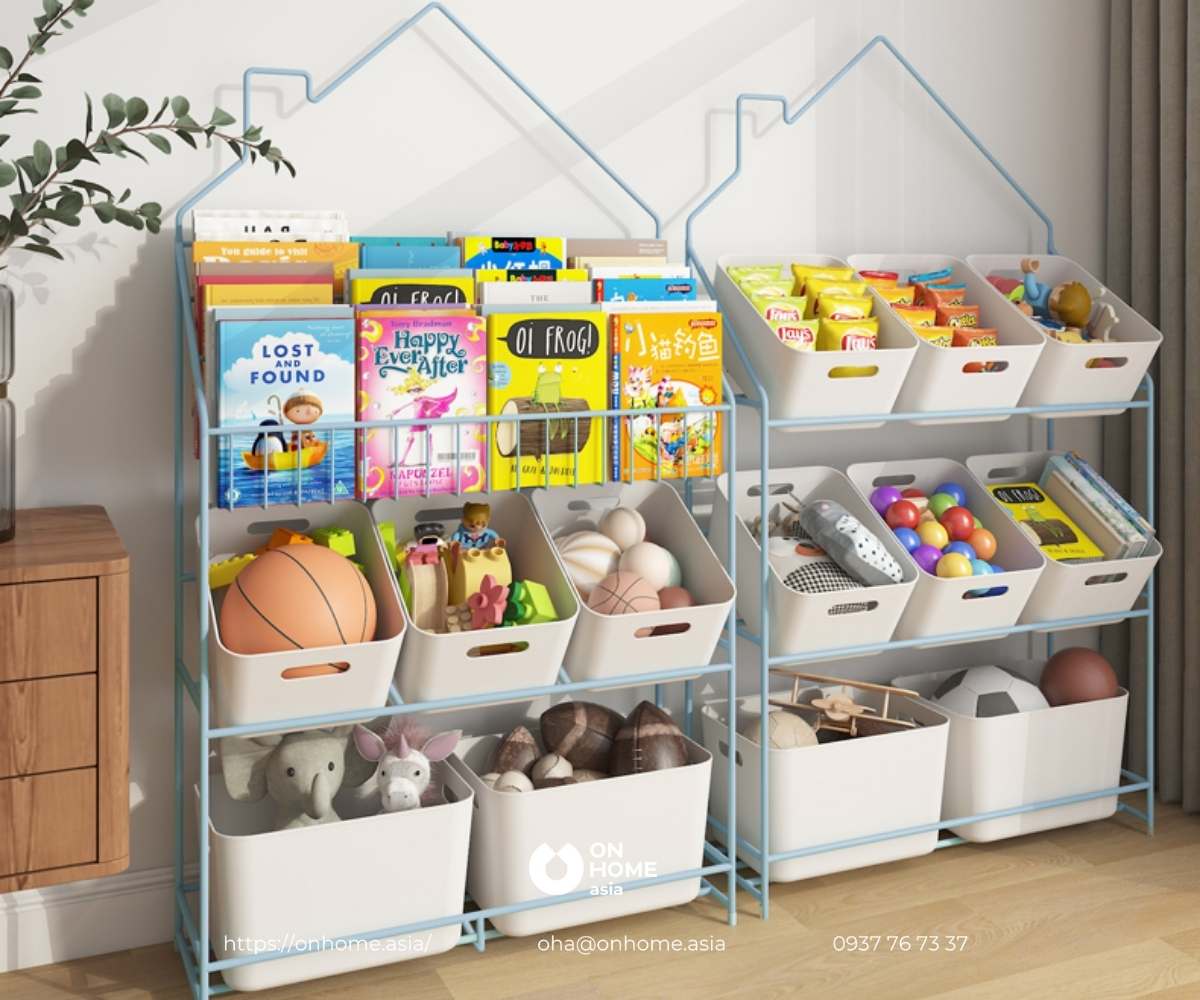 Kệ trang trí màu xanh