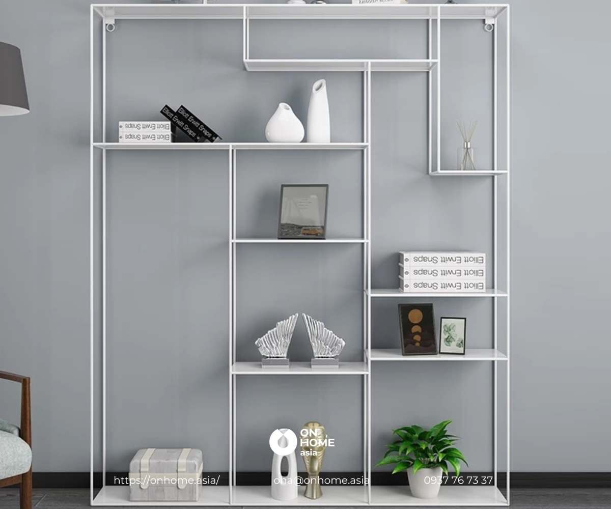 Kệ phòng ngủ màu trắng đẹp