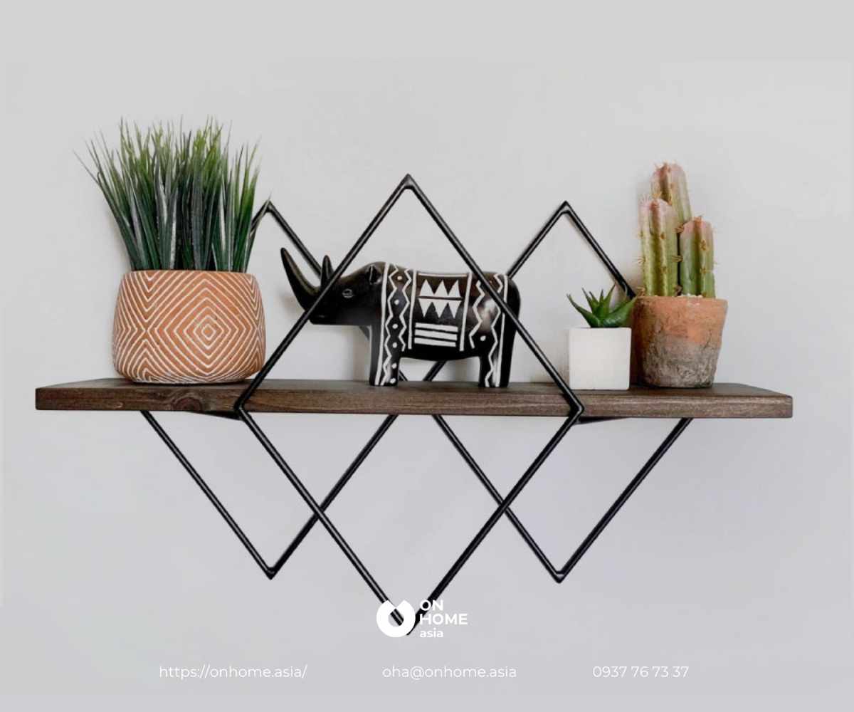 Kệ trang trí treo tường&nbsp;phòng khách đẹp