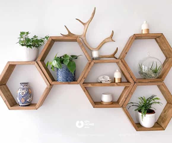 Kệ trang trí treo tường hình lục giác