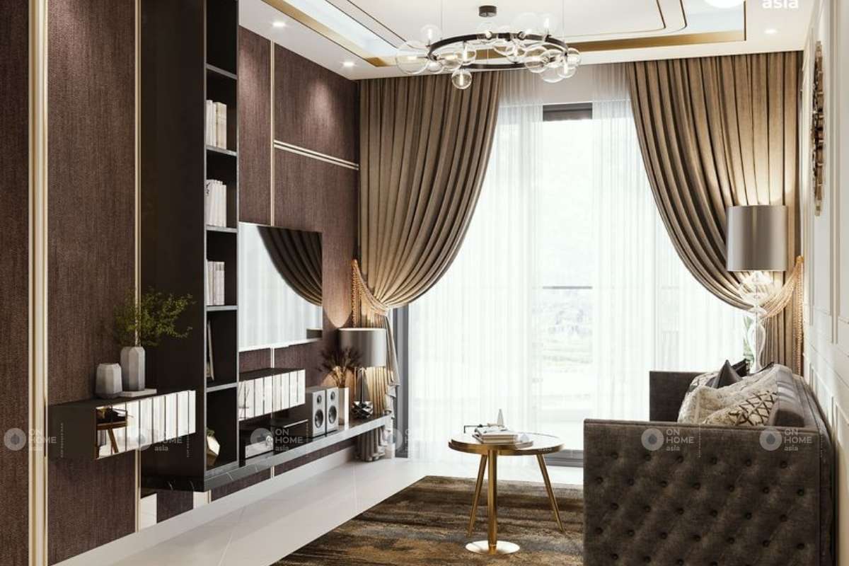 Hình khối xuất hiện khá khổ biên trong kiến trúc phòng khách đẹp