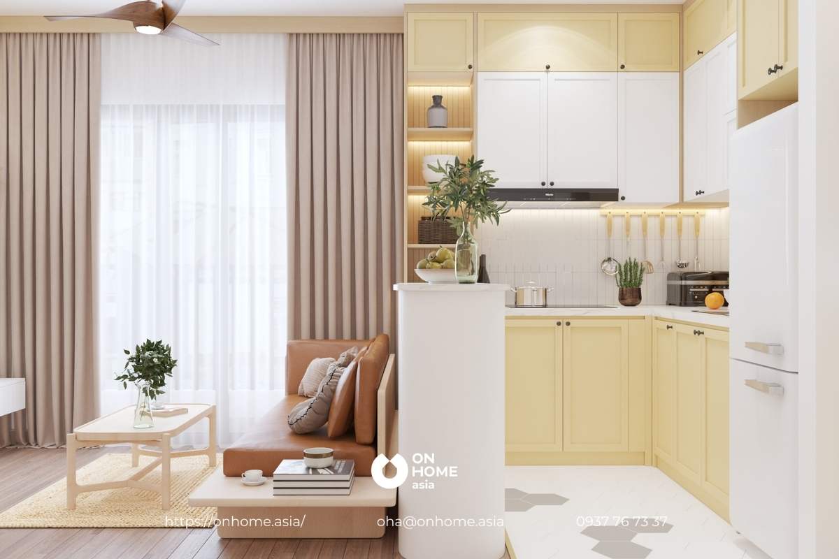 Màu vàng kết hợp màu trắng mang lại sự vui tươi