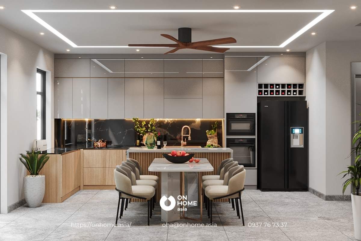 Nhà bếp màu trắng đem lại vẻ đẹp tinh tế