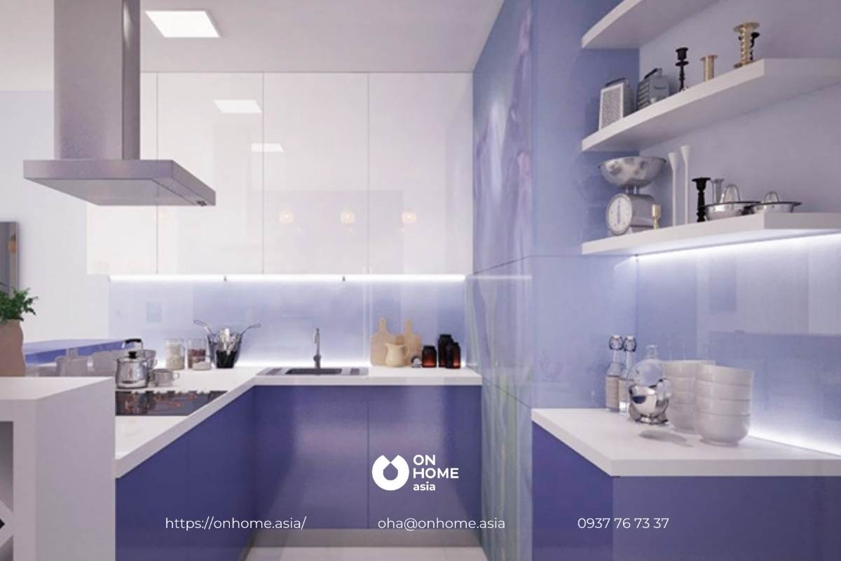 Nhà bếp màu tím oải hương