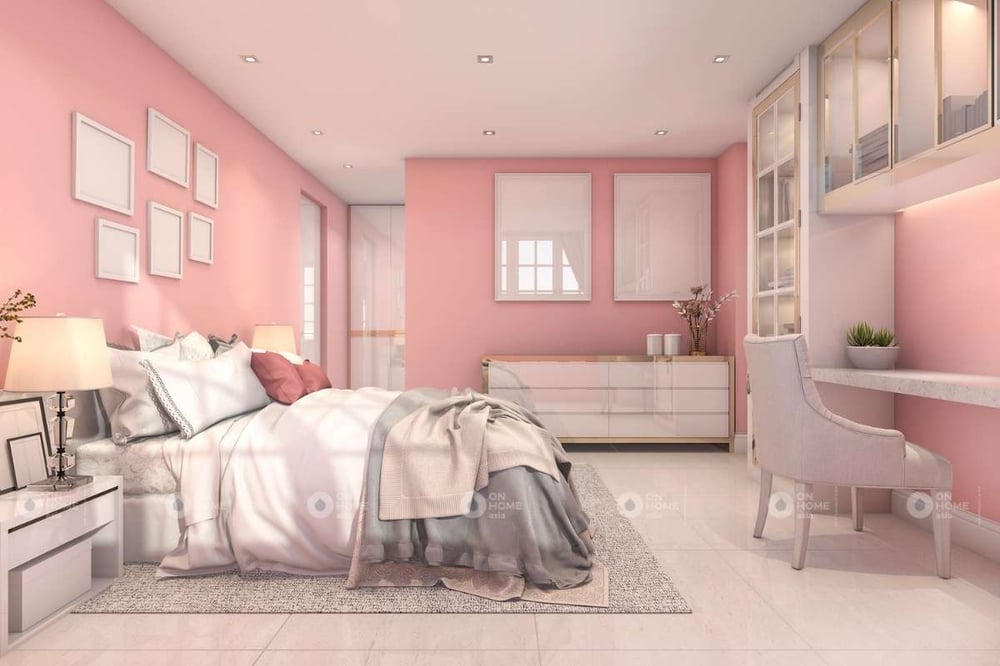 Nội thất phòng ngủ màu hồng