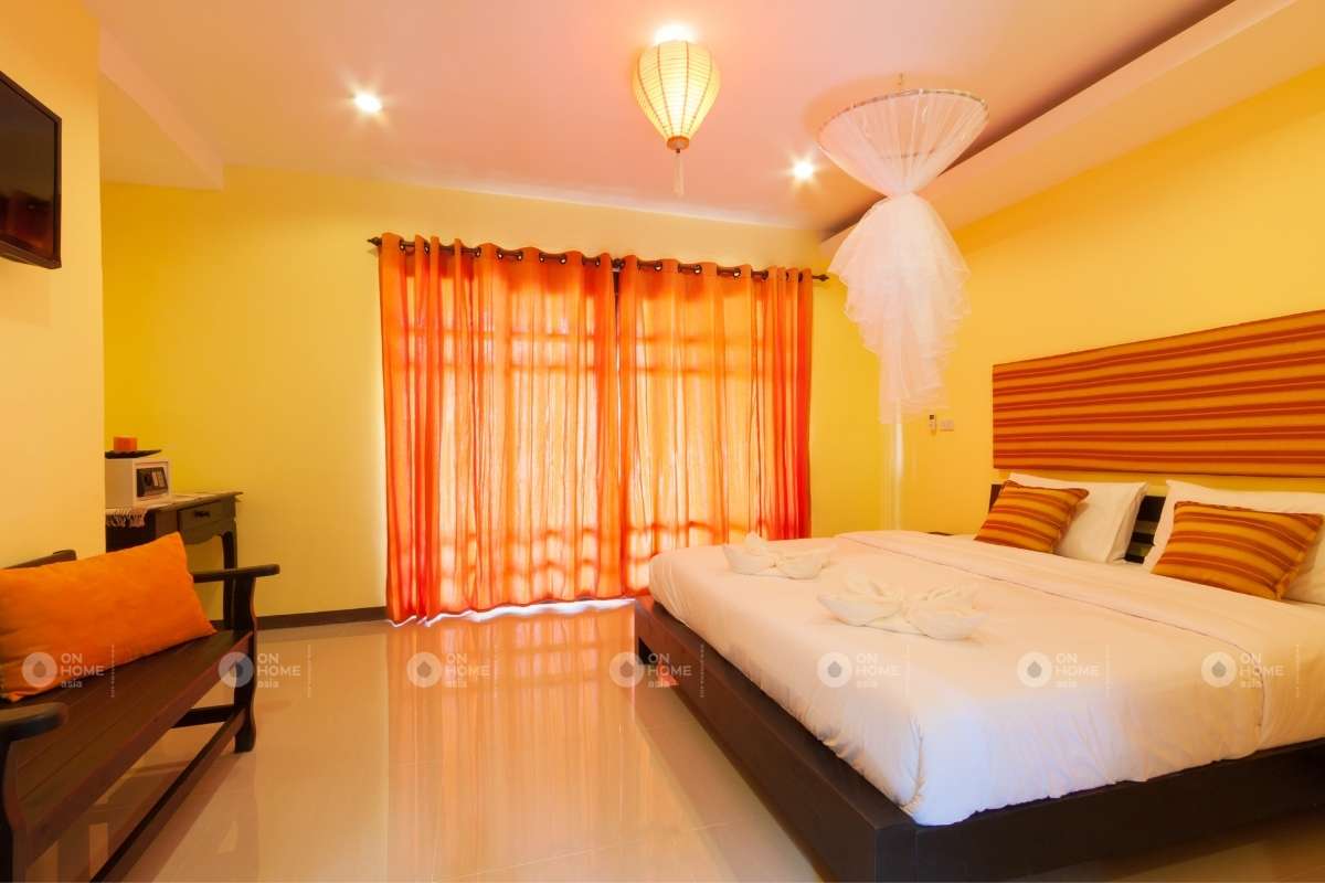 Sơn tường màu vàng dành cho phòng ngủ