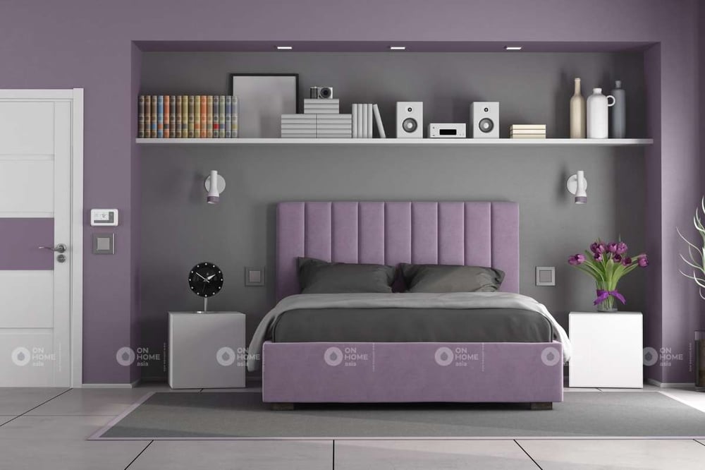 Sơn tường phòng ngủ bằng màu tím than