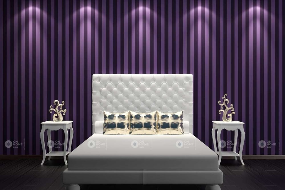 Sơn tường phòng ngủ bằng màu tím