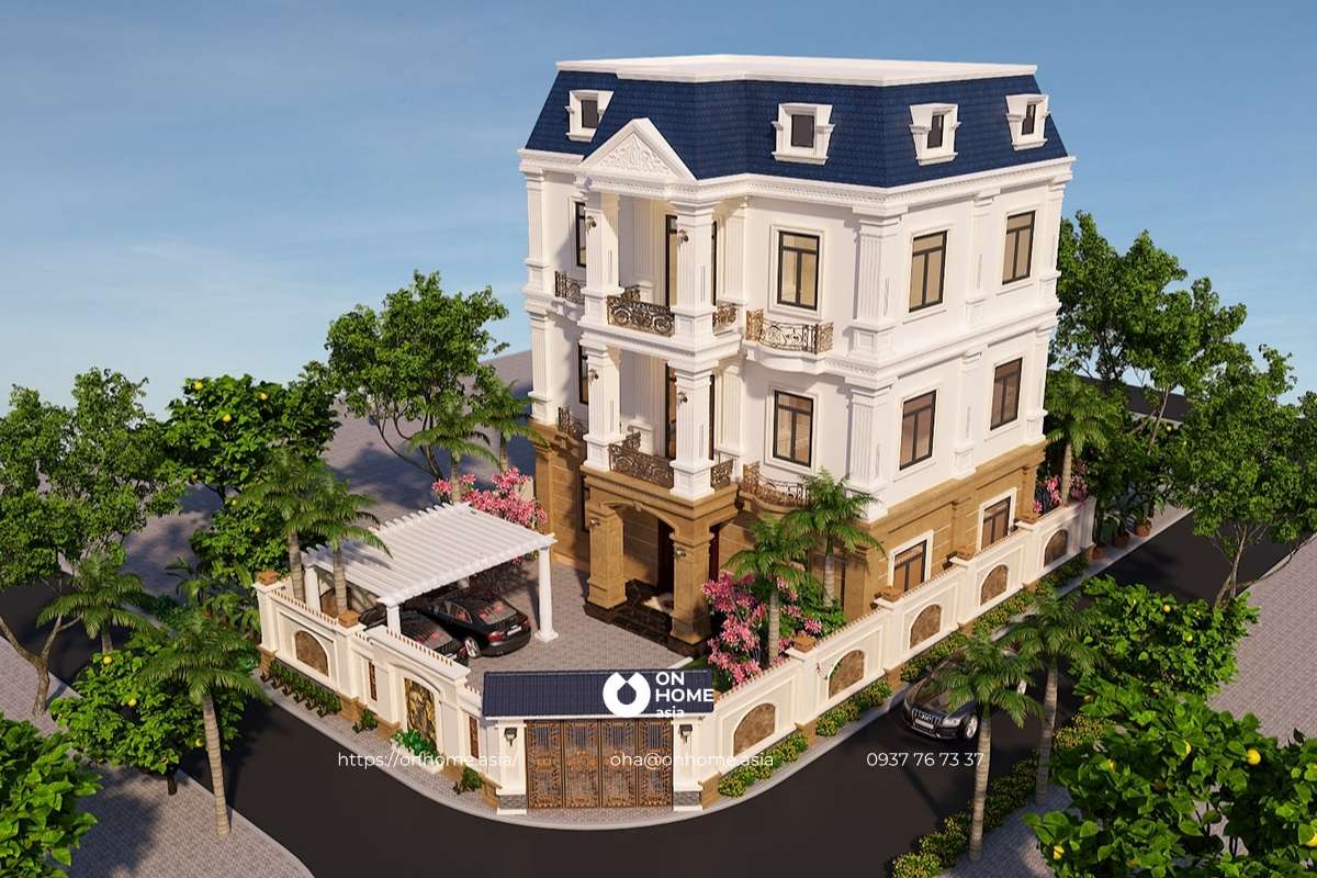 Biệt thự 3 tầng phong cách Tân Cổ Điển đẹp