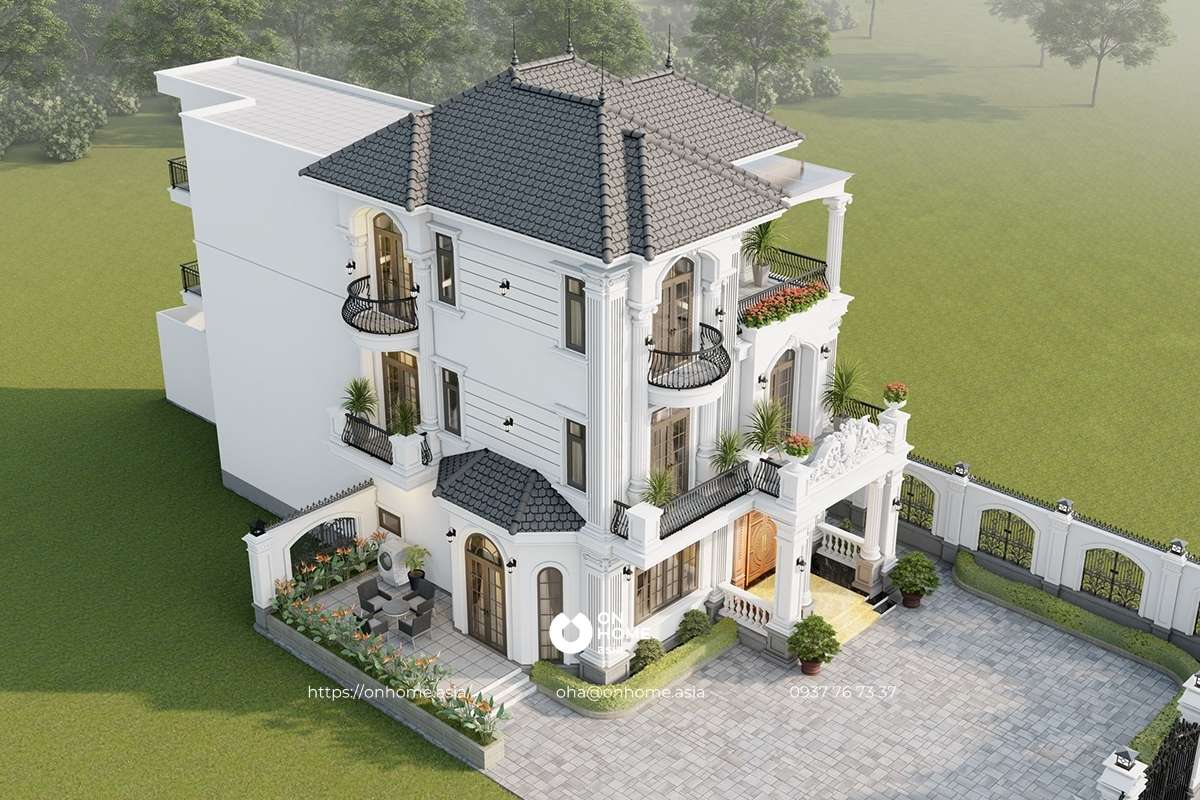 Biệt thự 3 tầng Tân Cổ Điển kiểu Pháp