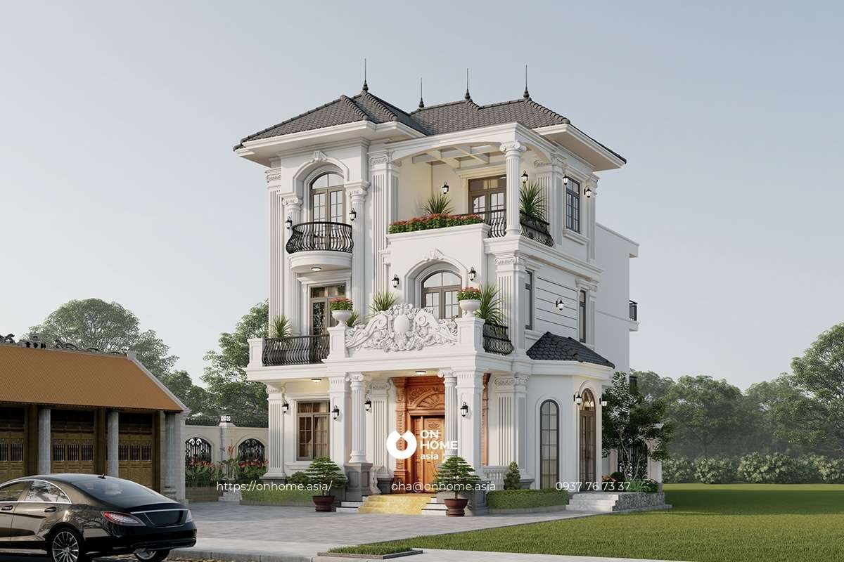 Biệt thự 3 tầng Tân Cổ Điển kiểu Pháp độc đáo