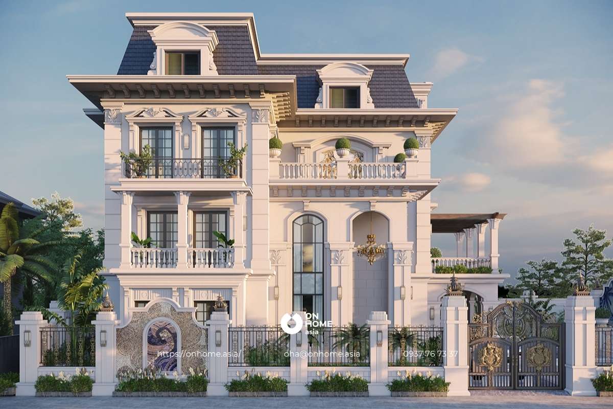 Mẫu biệt thự Tân Cổ Điển sang trọng