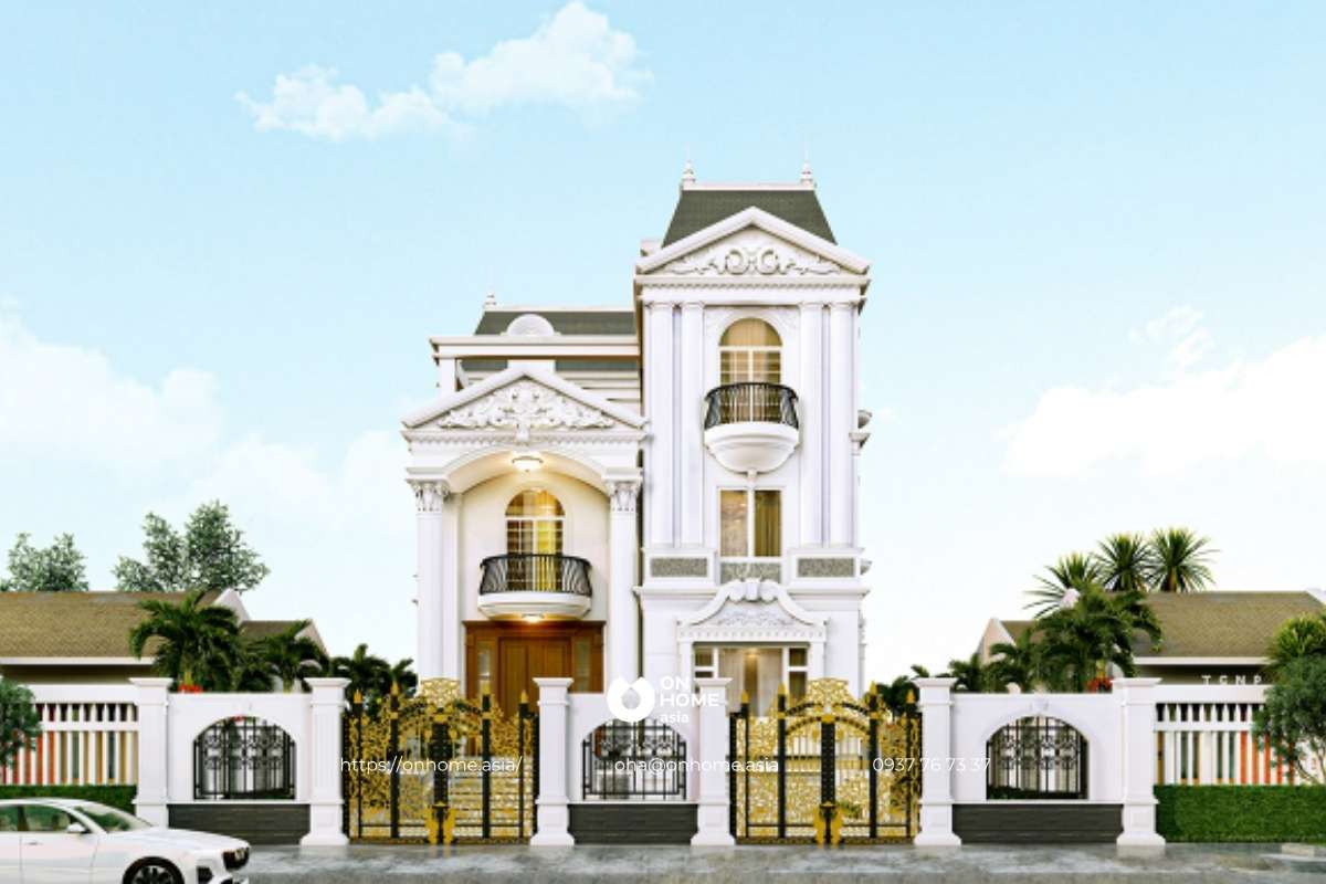 Biệt thự 3 tầng mái Thái Tân Cổ Điển sang chảnh