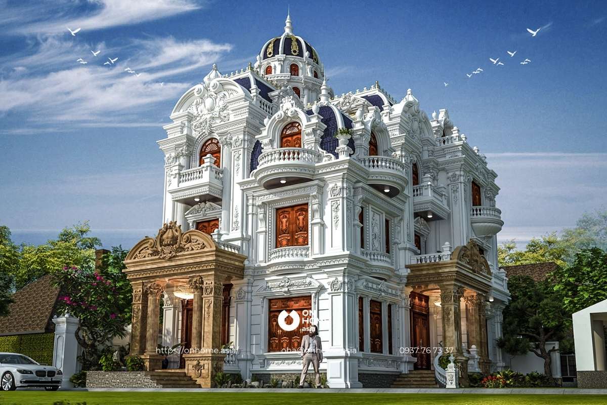 Biệt thự đẹp phong cách Cổ Điển 3 tầng kiến trúc Pháp