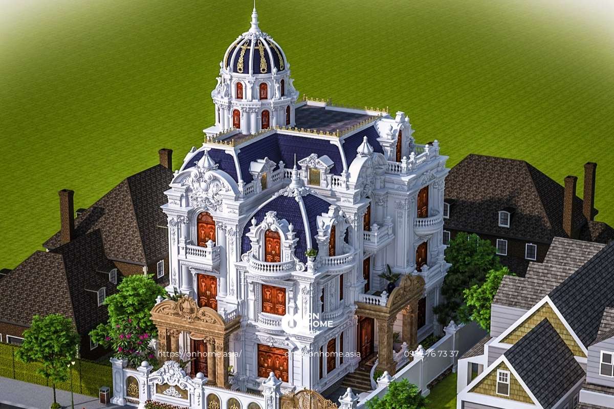 Biệt thự Cổ Điển 3 tầng kiến trúc Pháp