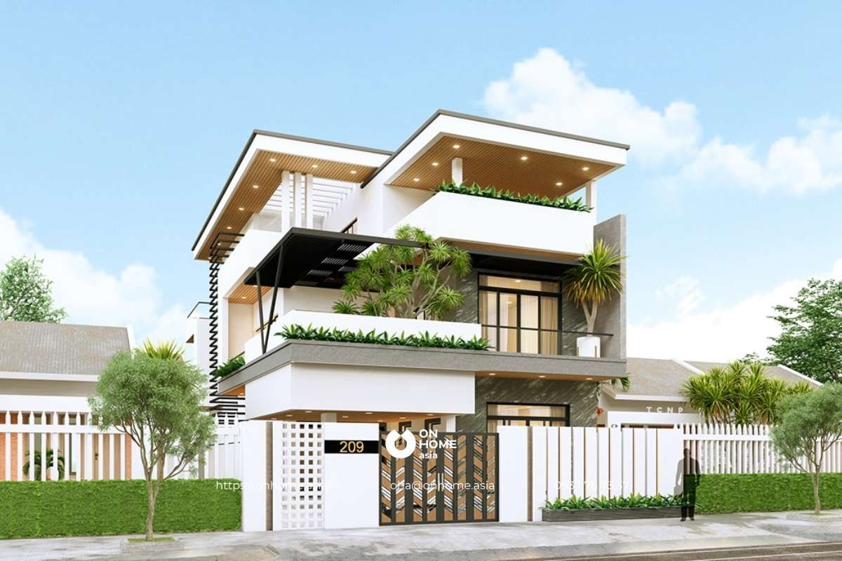 Mẫu biệt thự đẹp 3 tầng, hiện đại