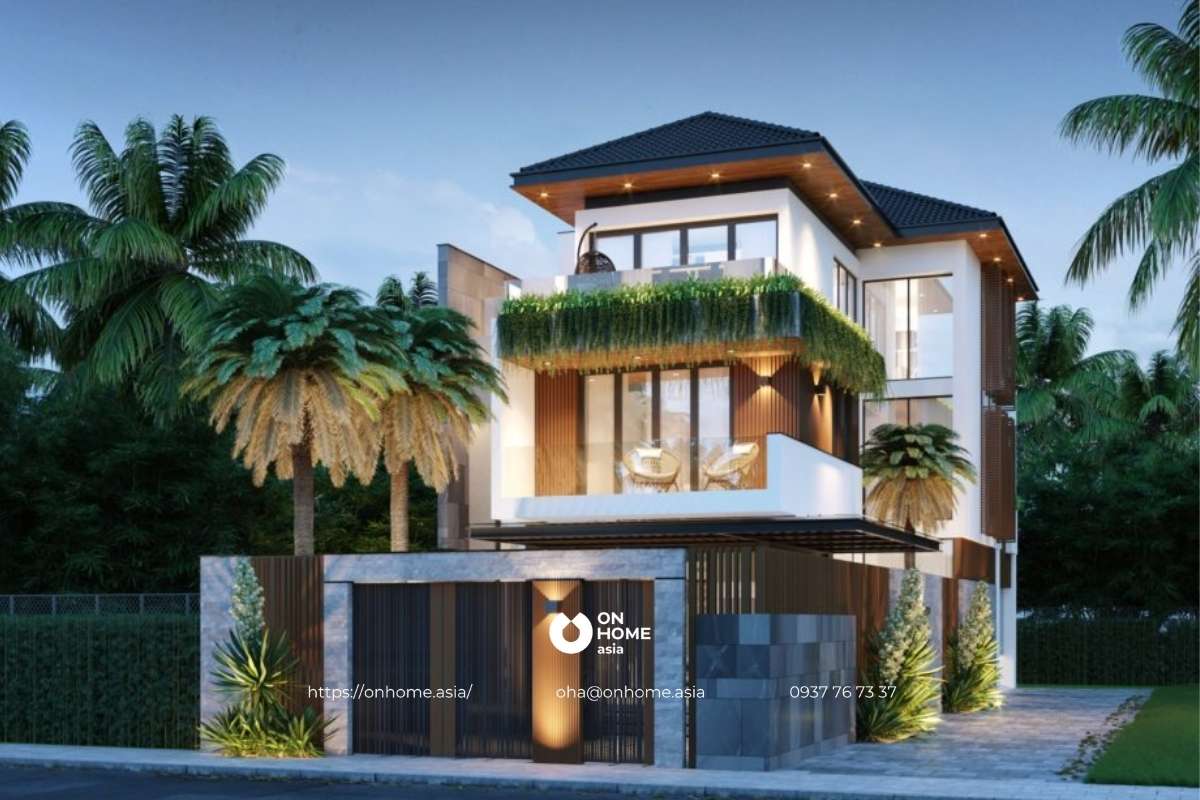 Mẫu biệt thự đẹp, hiện đại 3 tầng
