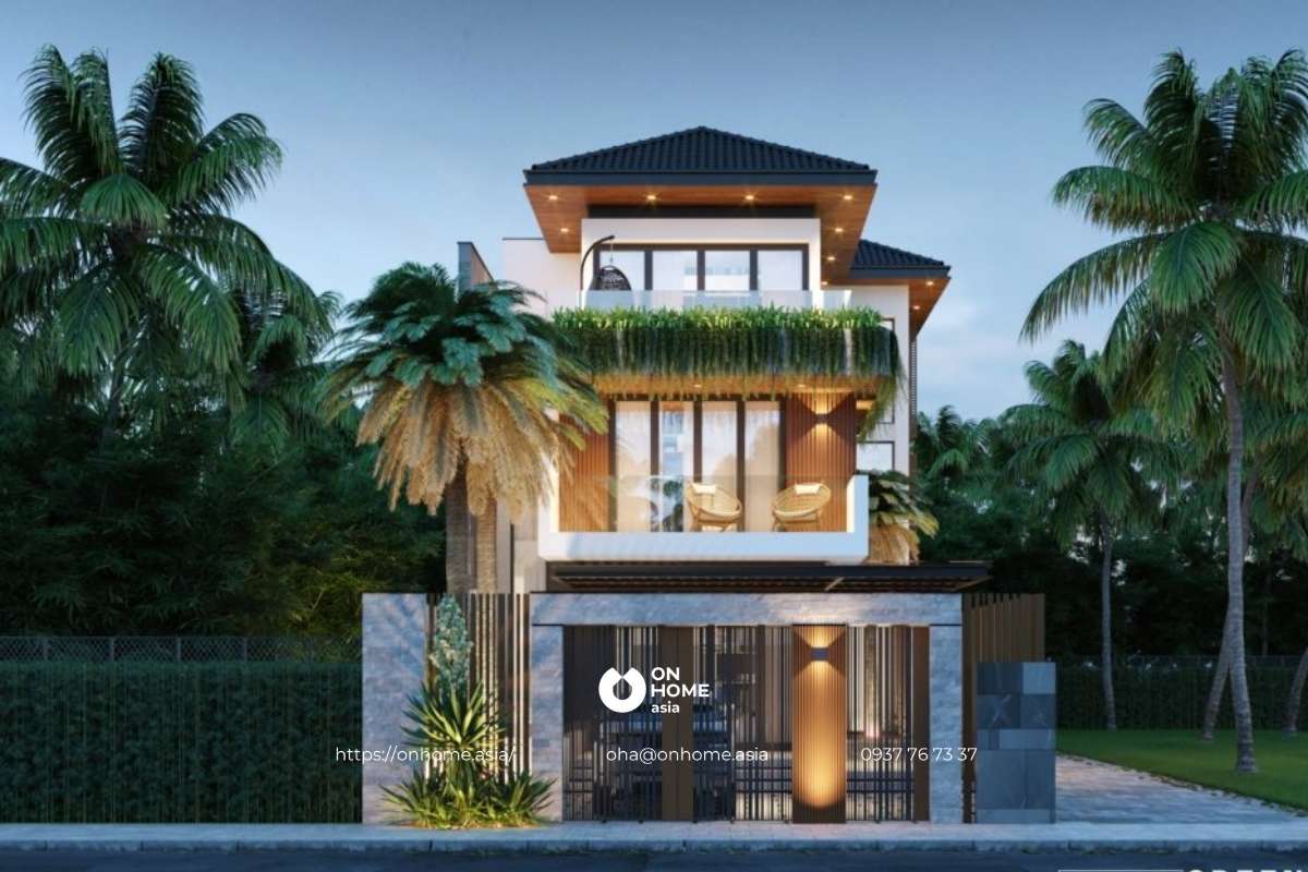 Mẫu biệt thự 3 tầng hiện đại, tinh tế
