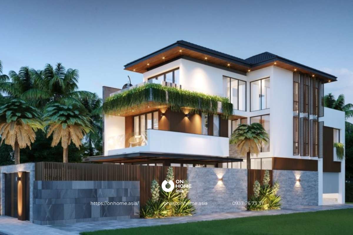 Mẫu biệt thự 3 tầng hiện đại, sang trọng