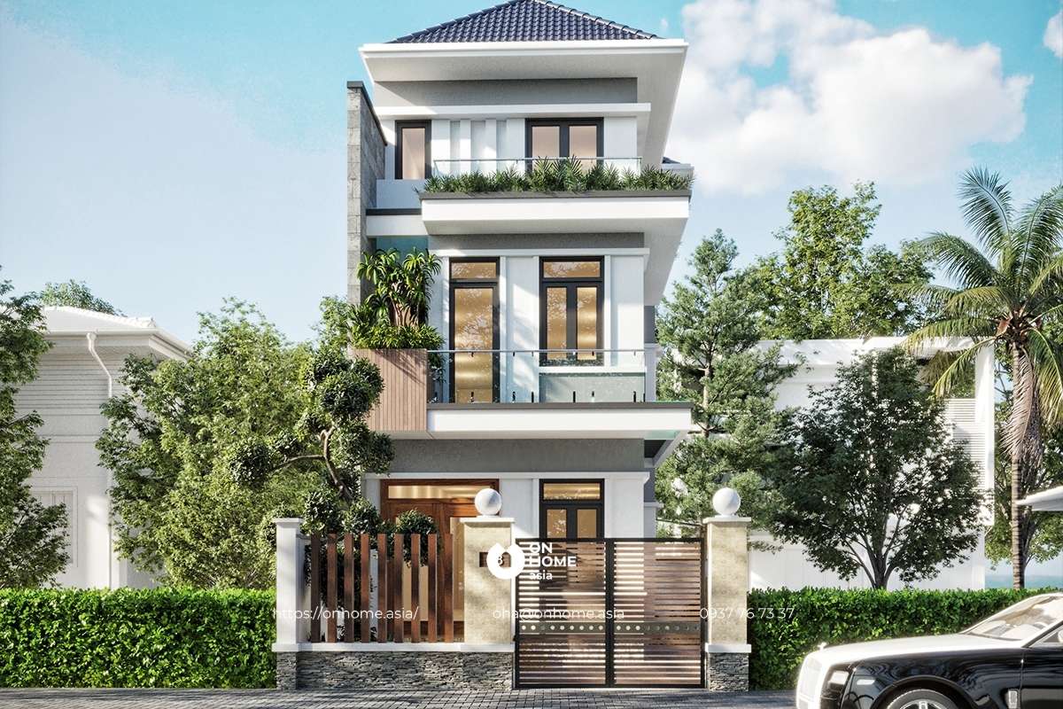 Biệt thự mái Nhật phong cách Tân Cổ Điển sang chảnh