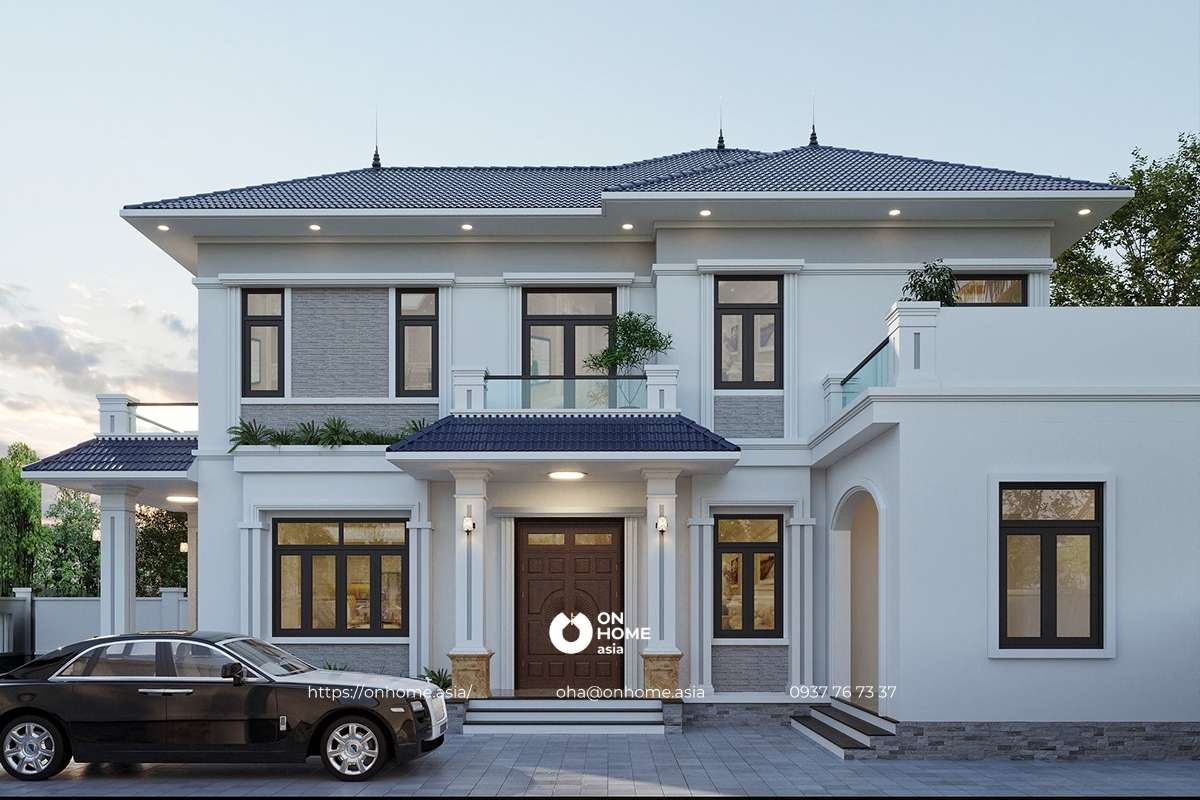 Biệt thự 2 tầng mái Nhật đẹp