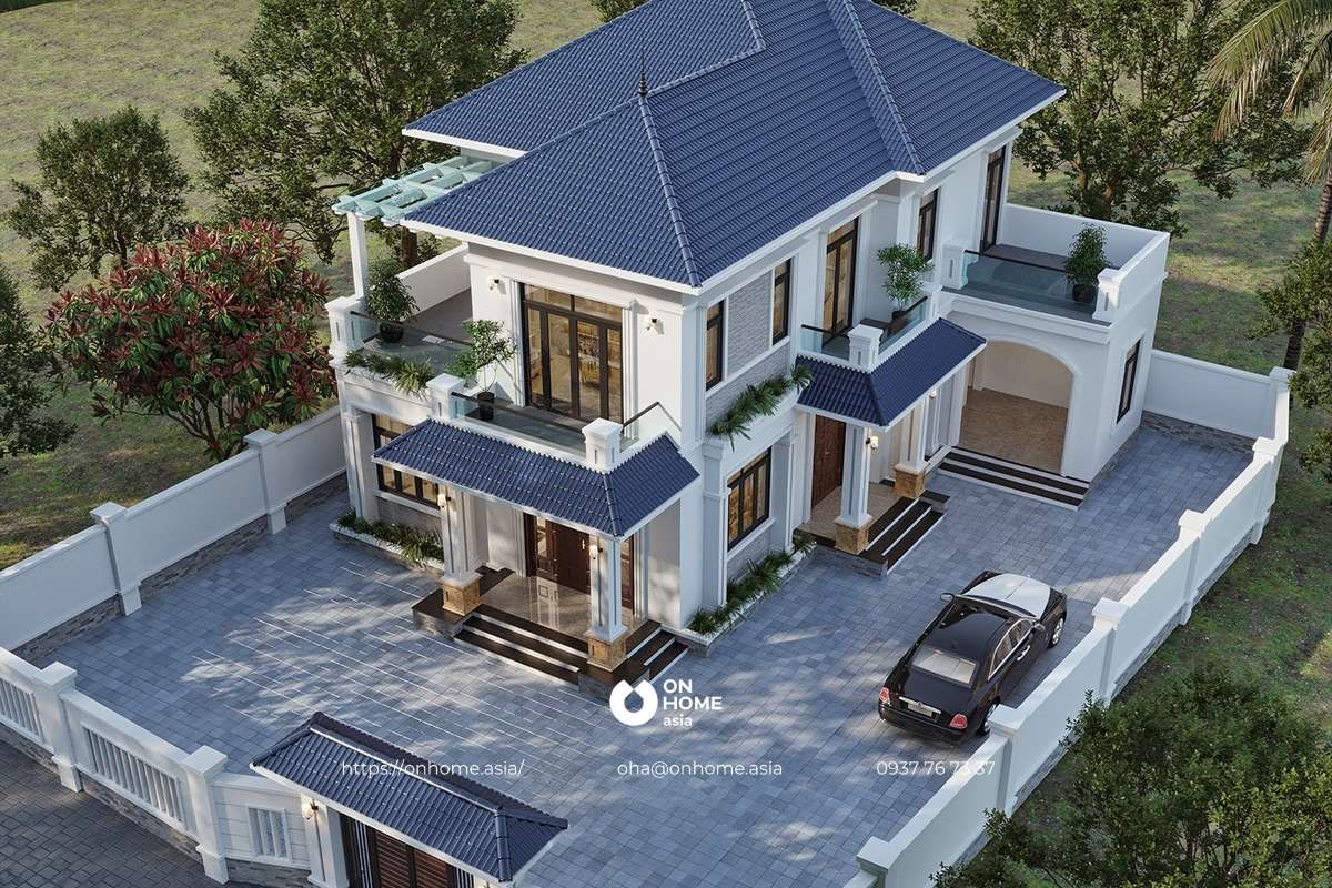 Biệt thự 2 tầng mái Nhật đẹp