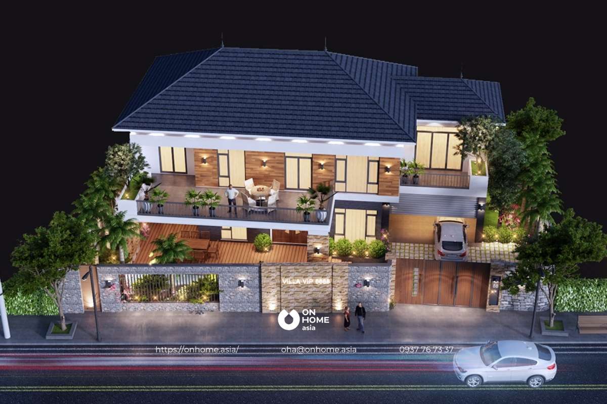 Biệt thự đẹp mái Nhật