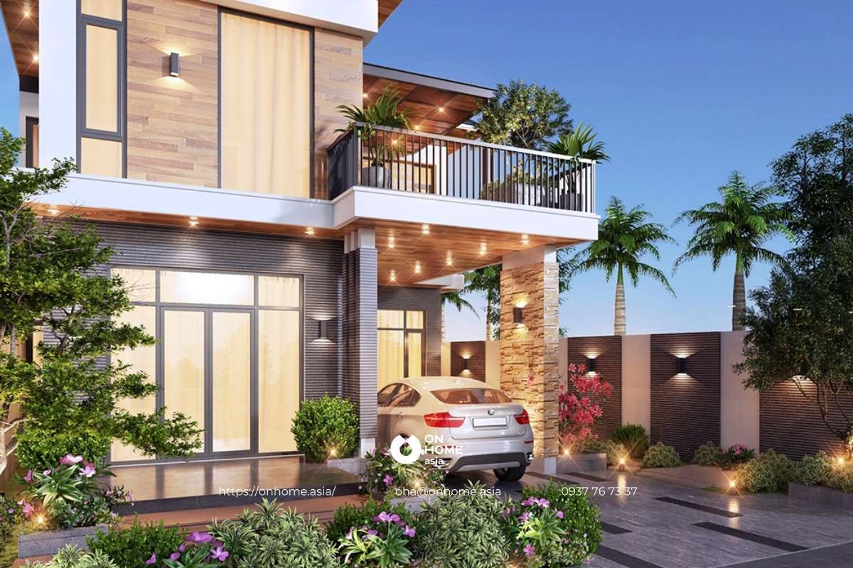 Biệt thự mái Nhật 2 tầng hiện đại