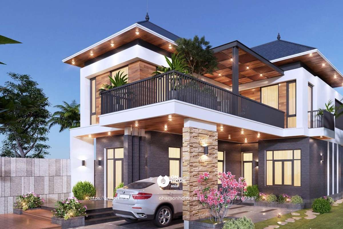 Biệt thự mái Nhật 2 tầng đẹp