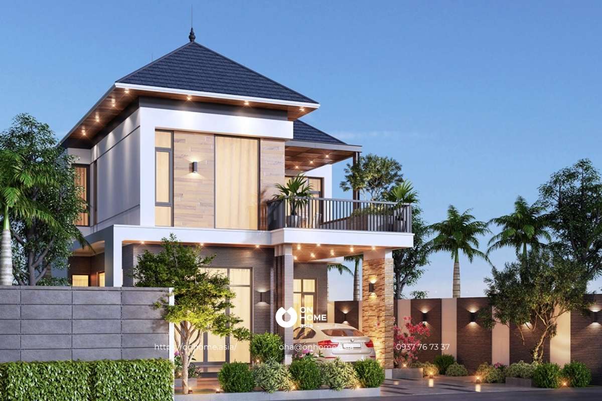 Biệt thự mái Nhật 2 tầng ấn tượng