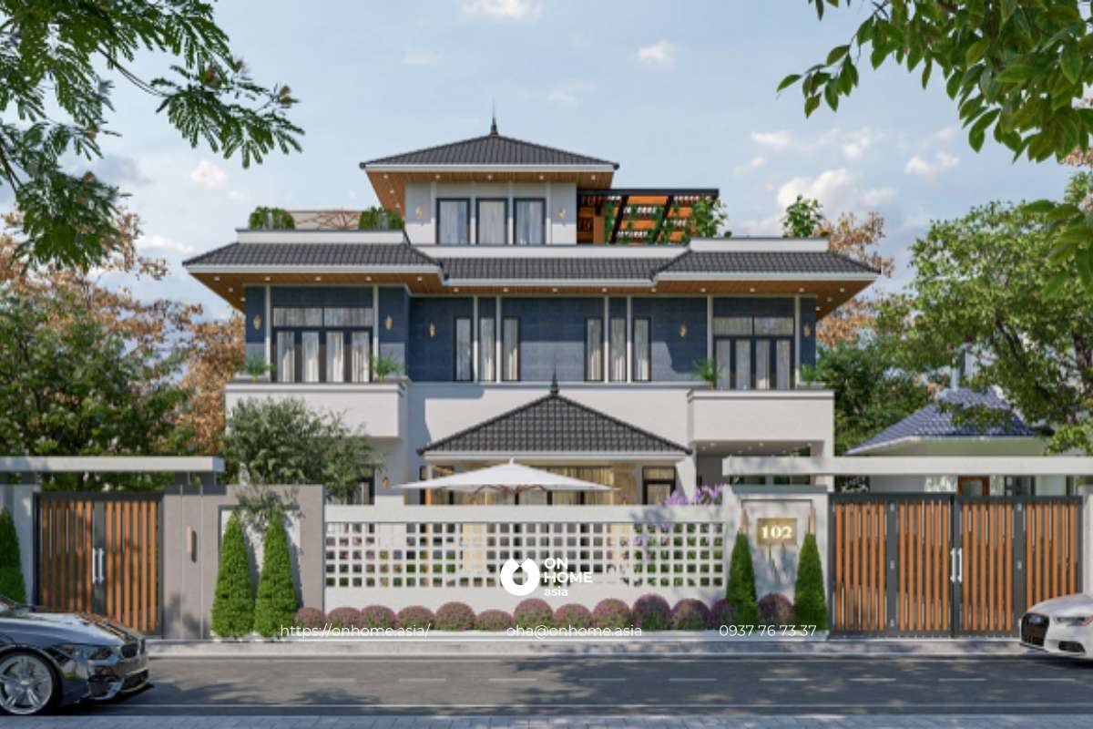 Biệt thự mái Nhật 3 tầng đẹp