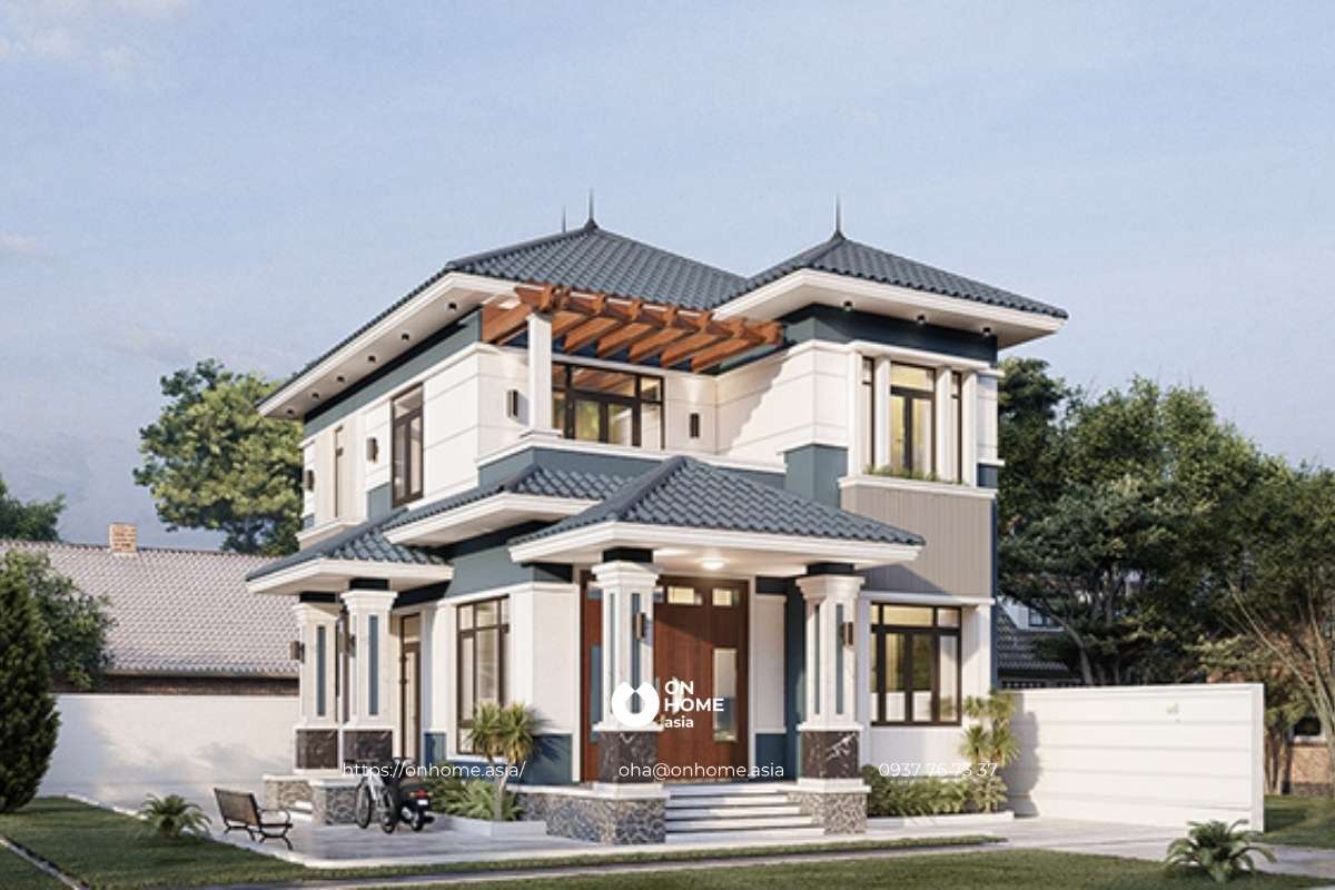 Biệt thự phong cách Tân Cổ Điển mái Nhật&nbsp;