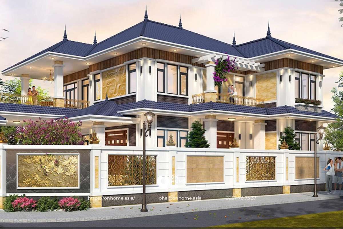 Biệt thự mái Nhật 2 tầng đẹp