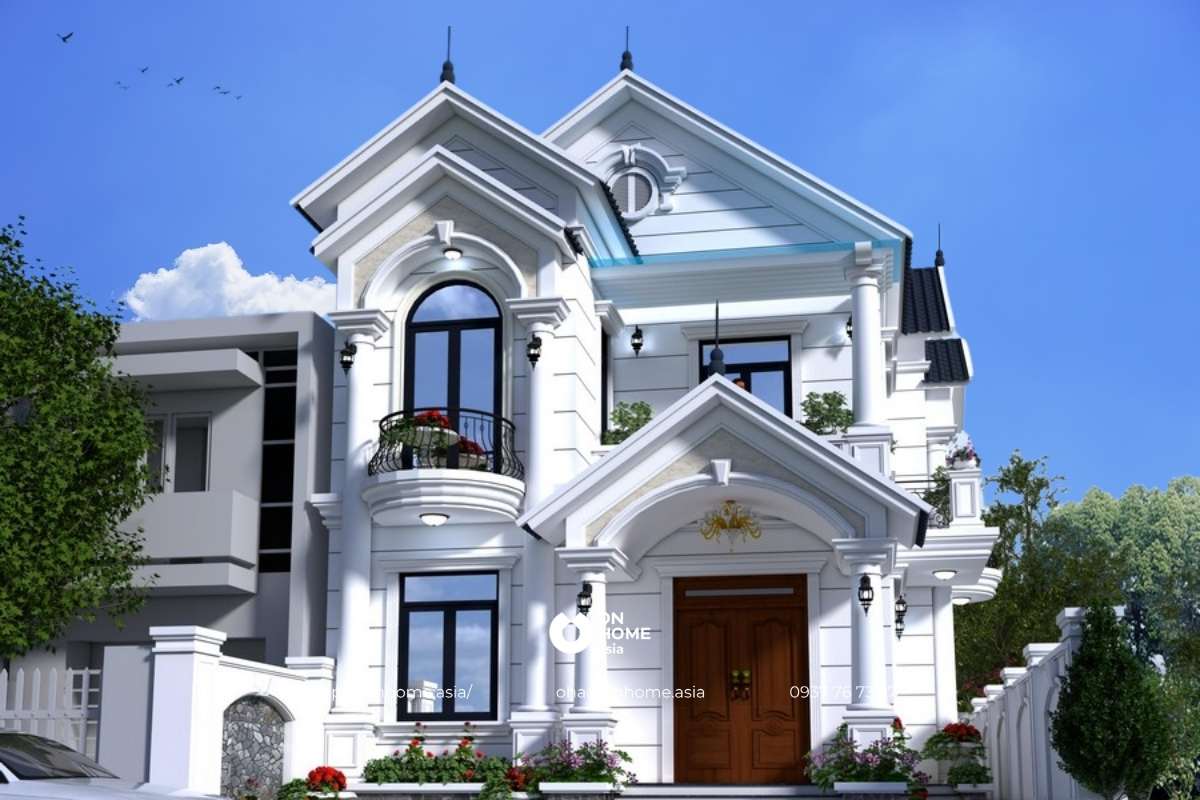 Biệt thự vườn mái Thái phong cách Tân Cổ Điển đẹp