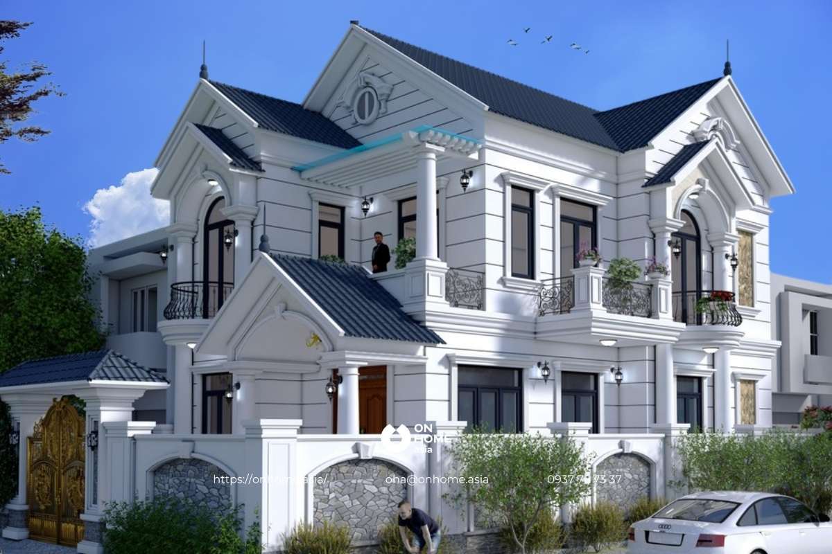 Biệt thự vườn mái Thái phong cách Tân Cổ Điển