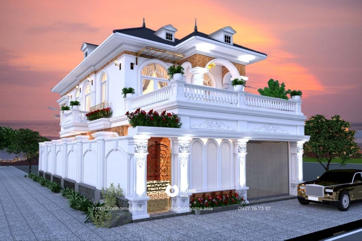 Biệt thự mini 2 tầng ấn tượng