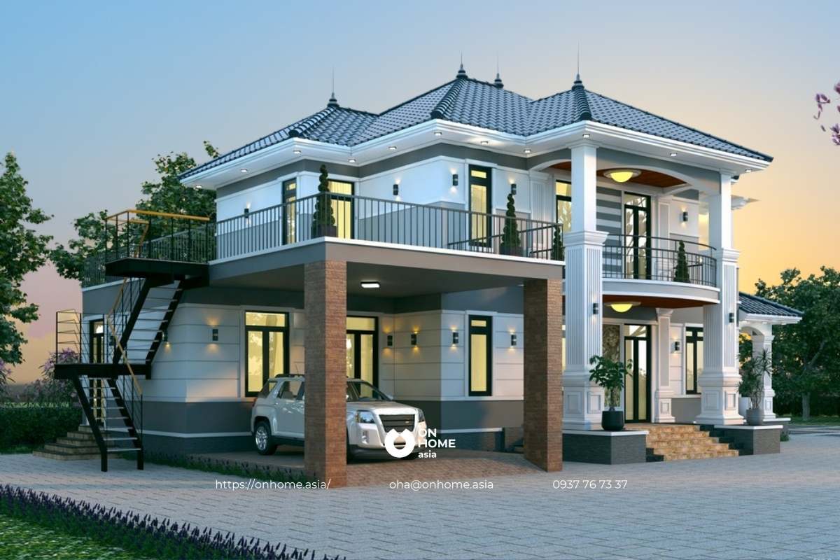 Biệt thự mini 2 tầng mái Nhật&nbsp;