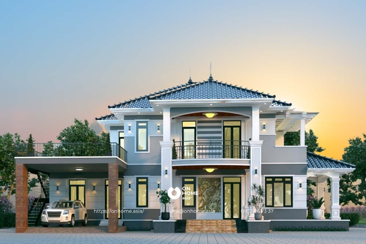 Biệt thự mini mái Nhật sang trọng