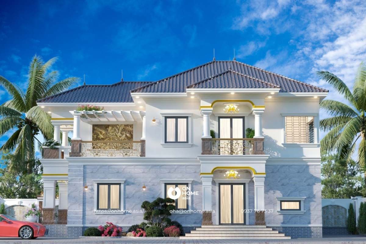 Mẫu biệt thự mini phong cách Tân Cổ Điển ấn tượng