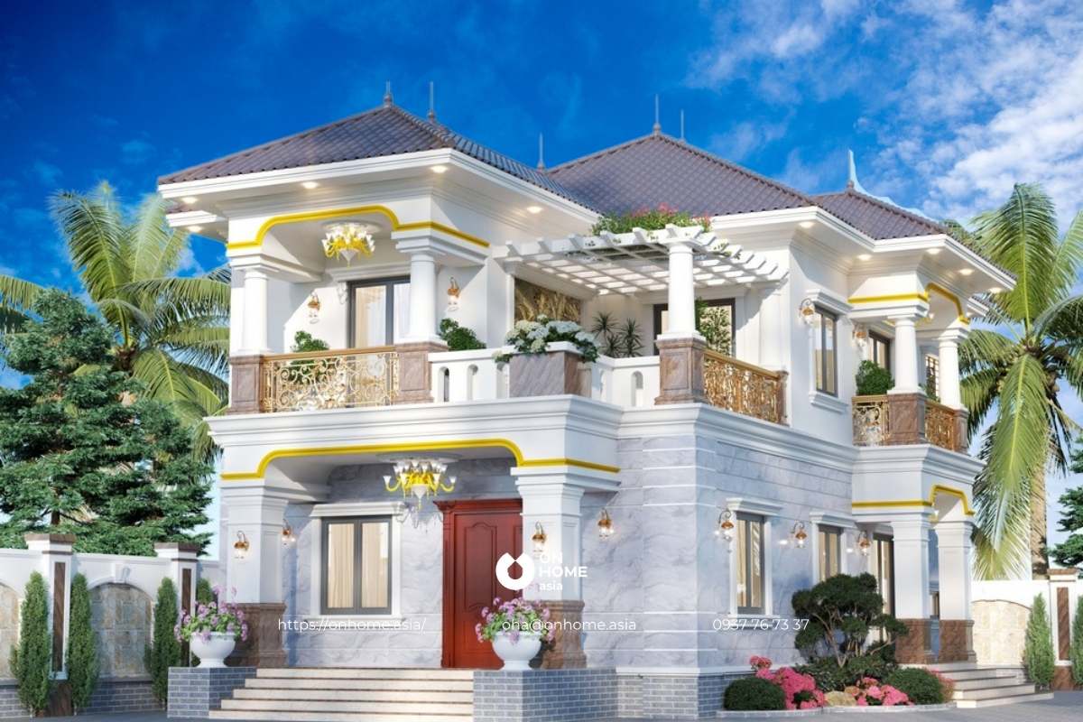 Mẫu biệt thự mini phong cách Tân Cổ Điển sang trọng