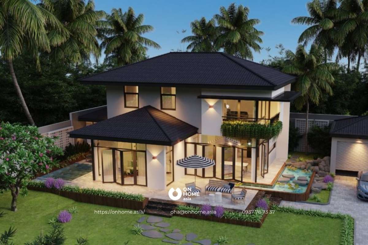 Mẫu biệt thự sân vườn ấn tượng