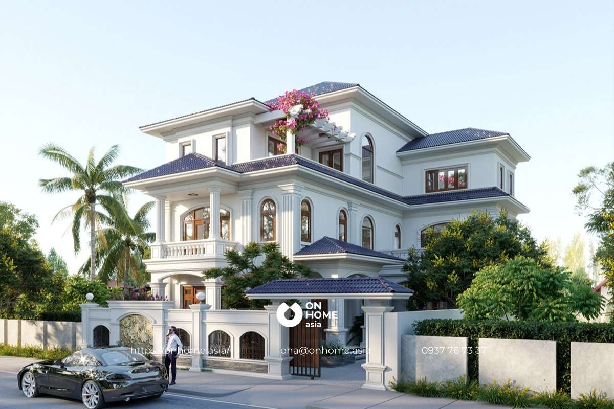 Nhà biệt thự mái Nhật 3 tầng 200m2