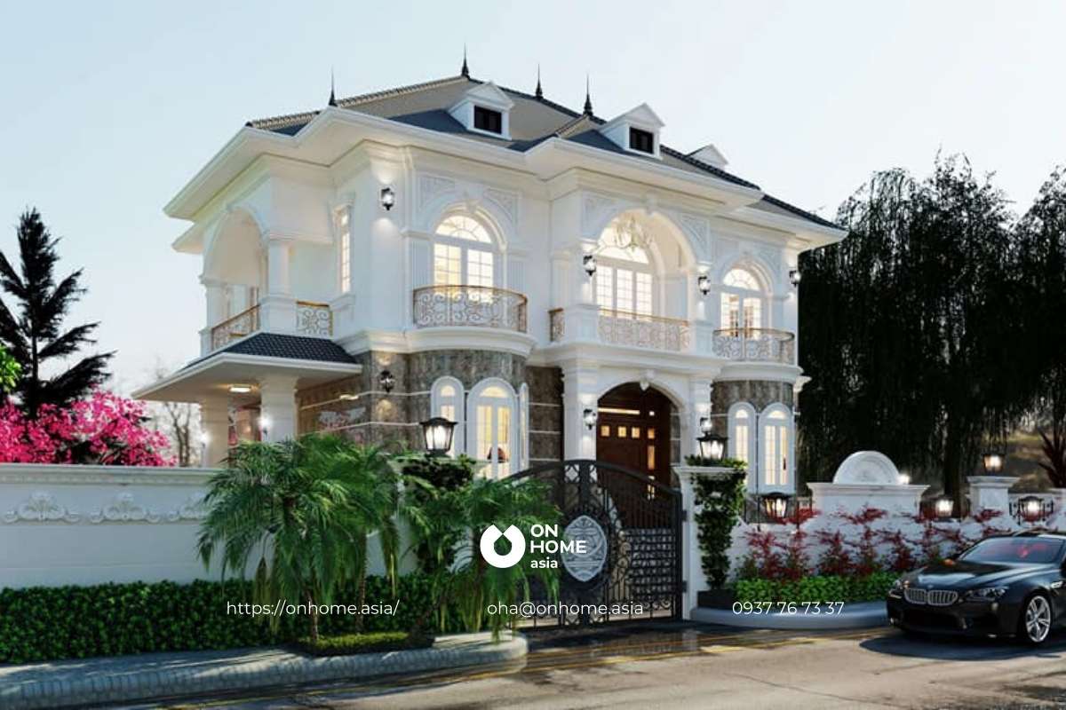 Mẫu biệt thự mái Nhật 2 tầng đẹp