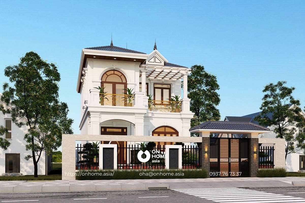 Mẫu biệt thự mái Nhật 2 tầng sang trọng