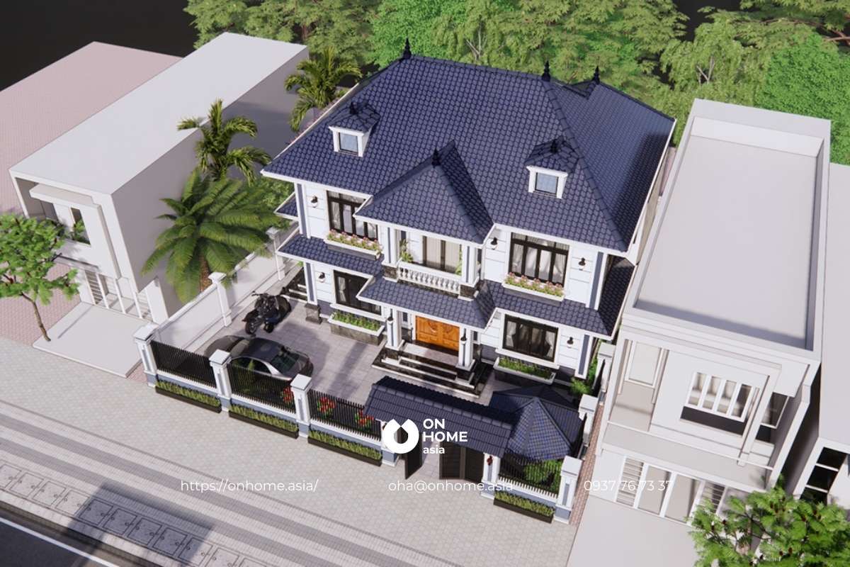 Biệt thự mái Nhật 2 tầng 150m2.