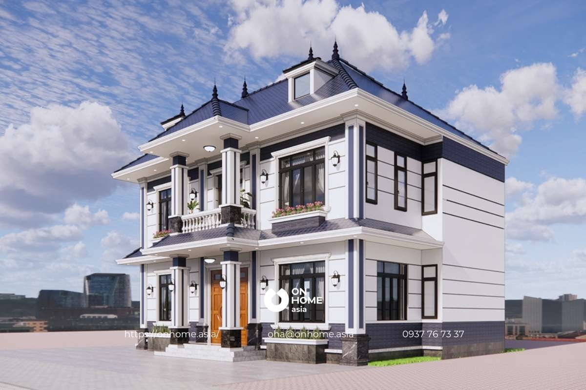 Thiết kế biệt thự mái Nhật 2 tầng 150m2 đẹp