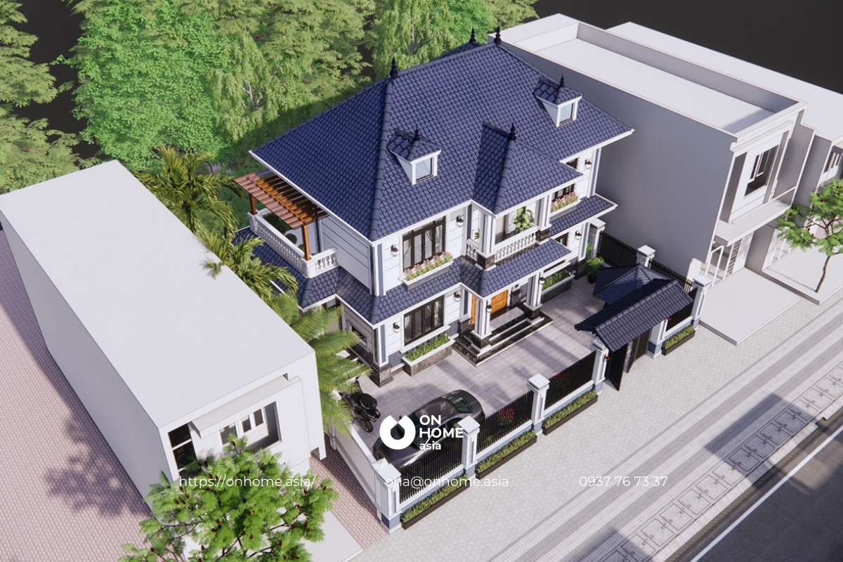 Biệt thự mái Nhật 2 tầng 150m2.